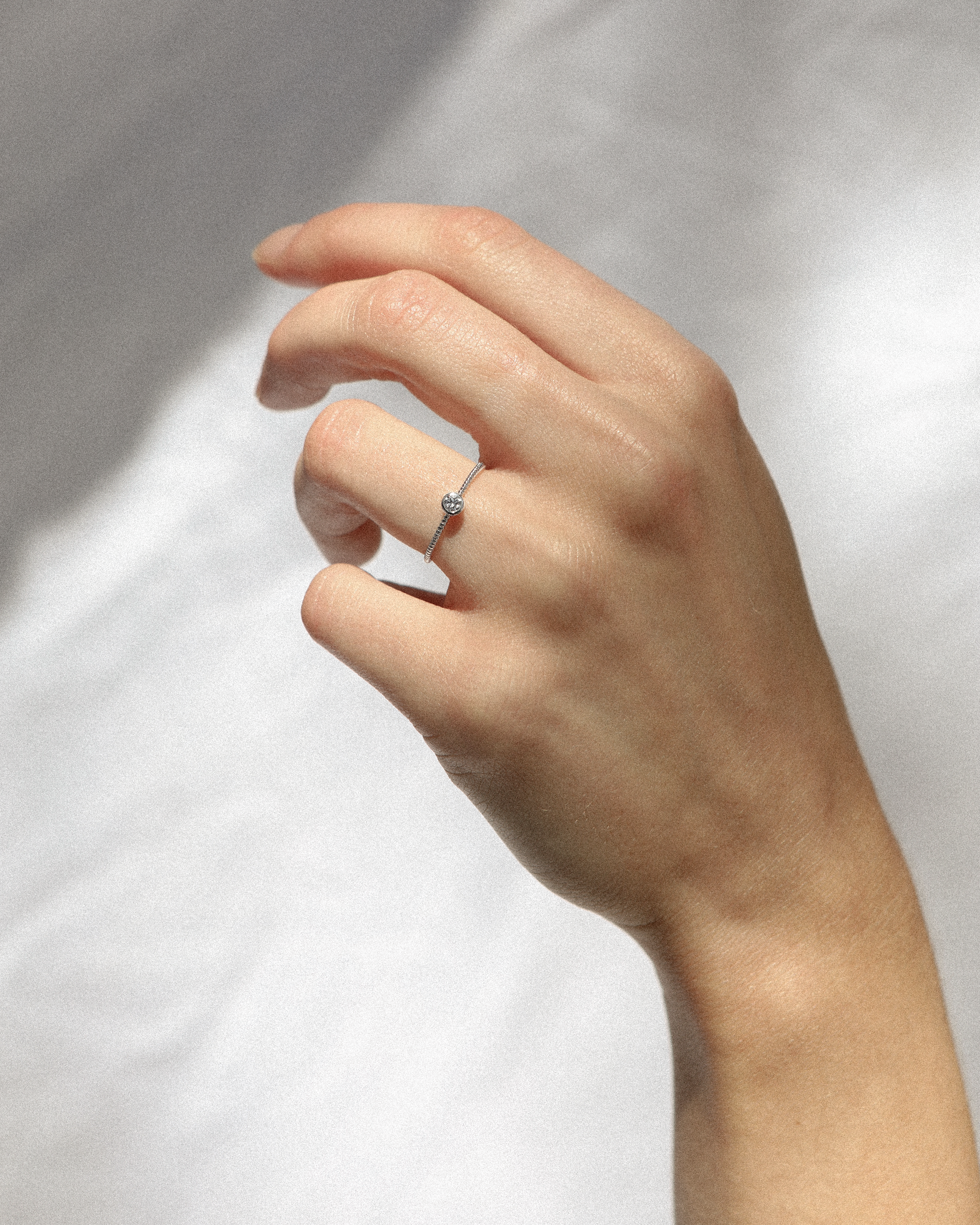 Baby Baby Engagement Ring with Round Brilliant Cut Diamond in Bezel Setting | Hand-Selected F-G Color, VS1 to SI1 Clarity | Naturally Sourced Diamonds | Handcrafted in Melbourne Jewellery