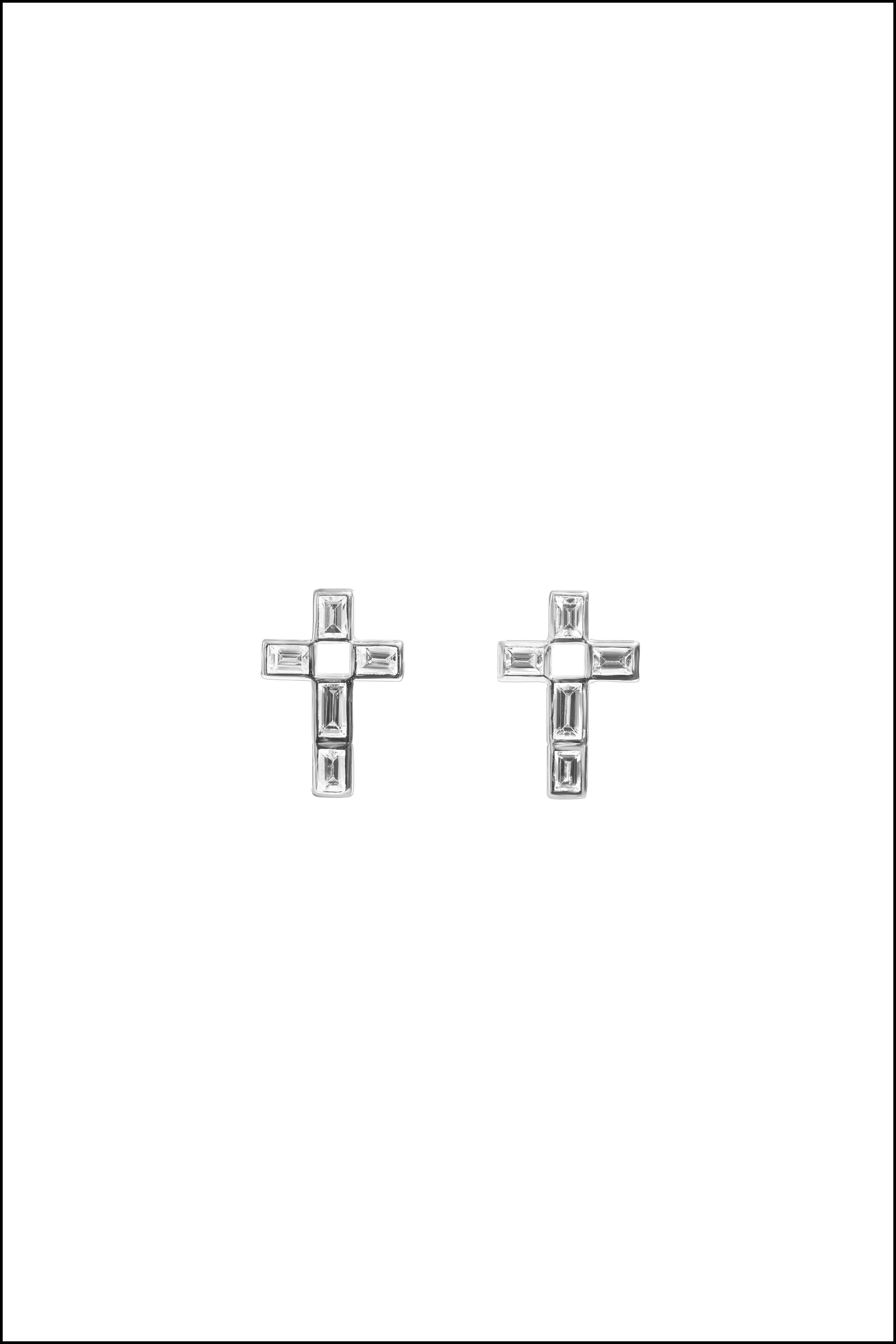 Earrings No. 1 | Part of the Cross Collection | 9K or 18K Gold in White or Yellow | Hand-Selected F-G Color, VS1-SI1 Clarity, Ethically Sourced Natural Diamonds | Approximate 0.7ct Diamond Carat Weight