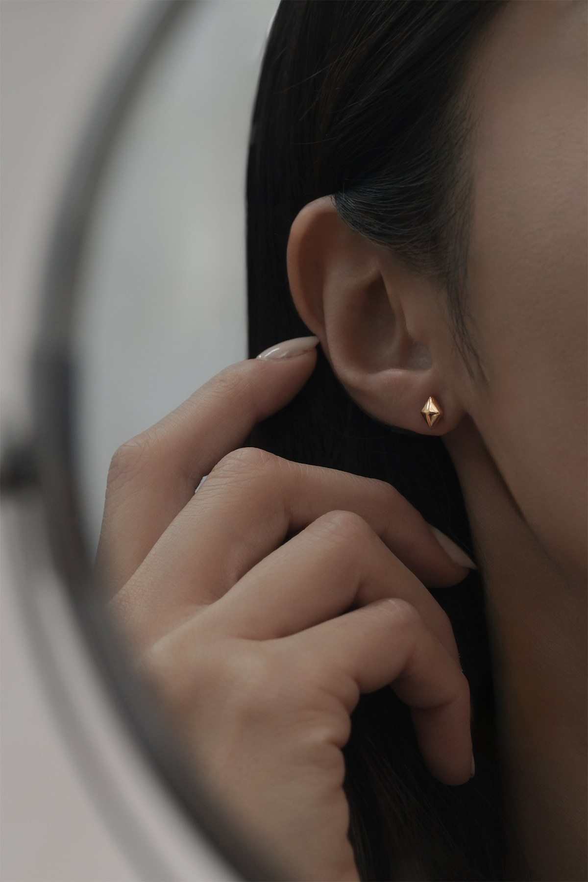 Metal Diamonds Studs | Handcrafted in Melbourne with 18K Gold and Hollow Inside Studs | Available in White or Yellow Gold | Perfect for Completing Any Outfit | Ideal for Diamond Earrings, Gold Earrings, Handmade Earrings, and Designer Jewelry