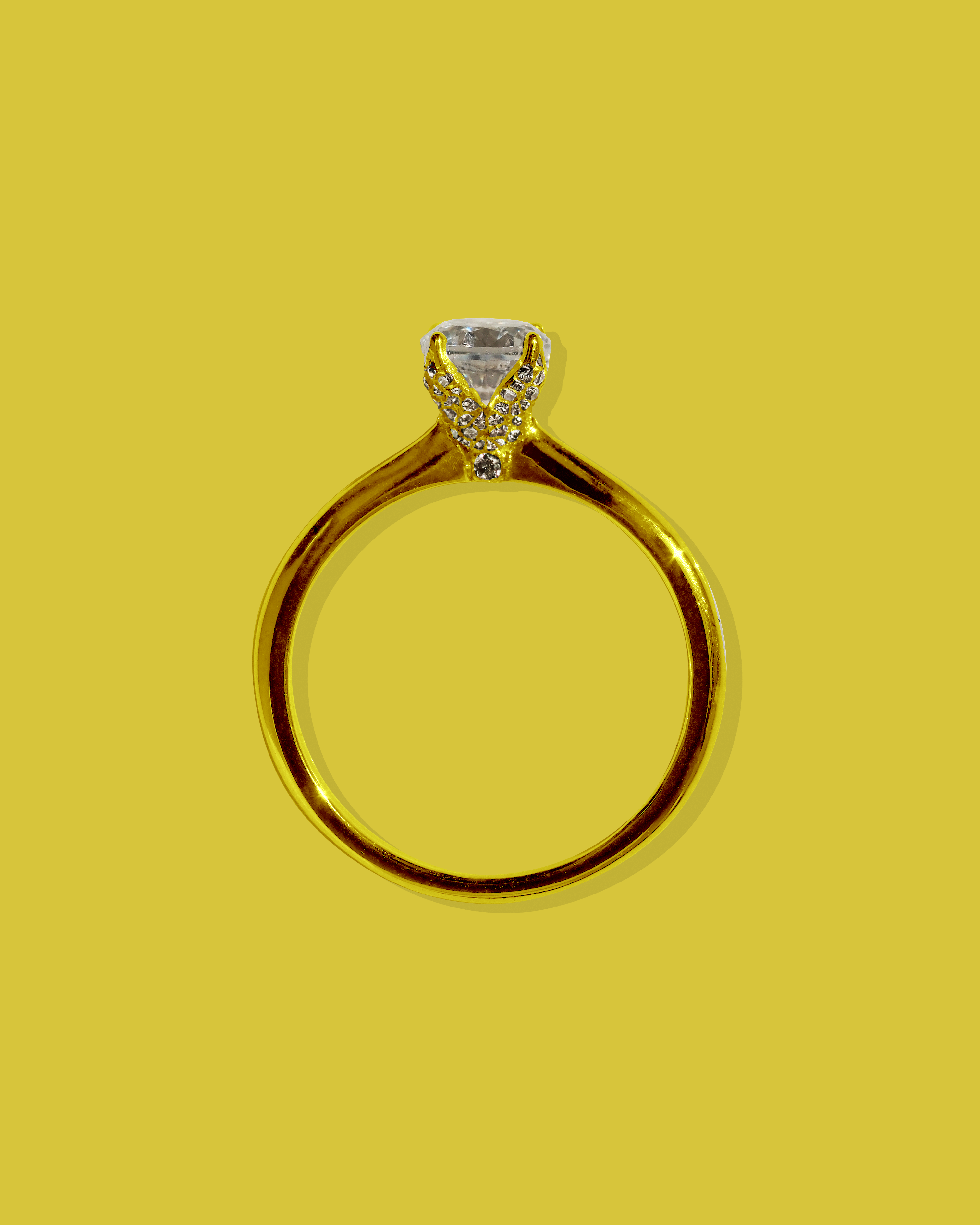 Engagement Ring with Natural Round Brilliant Cut Diamond in Micro Setting | Available in 18K Gold or Platinum | White, Yellow, or Rose Gold | Custom Bespoke Engagement Ring | Fine Jewelry Collection from Melbourne Jewellers