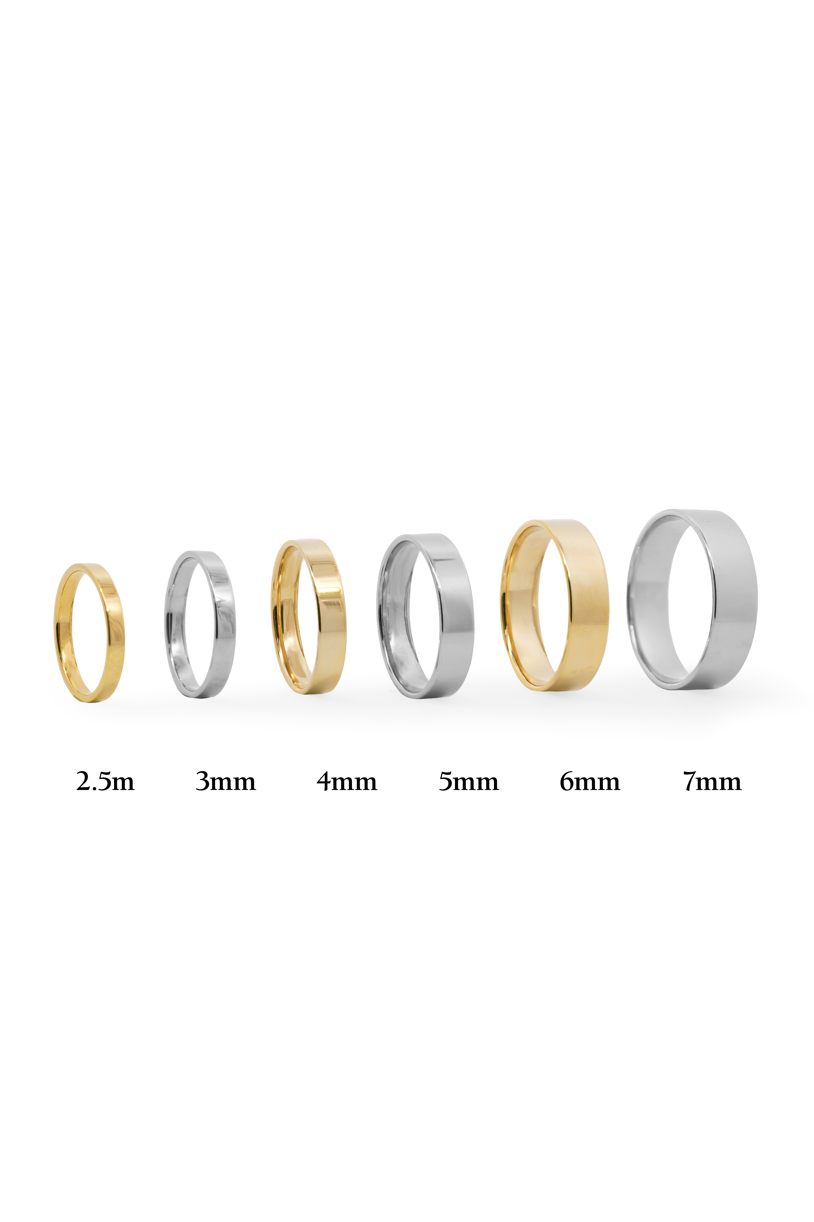 Flat Bands | Minimalist Stacking Ring with Flat Square Profile | Available in 9K, 10K, or 14K Yellow, White, or Rose Gold | 2.5mm and 3mm Widths | Elevate Your Ring with Hidden Stones or Custom Engraving for Personalization