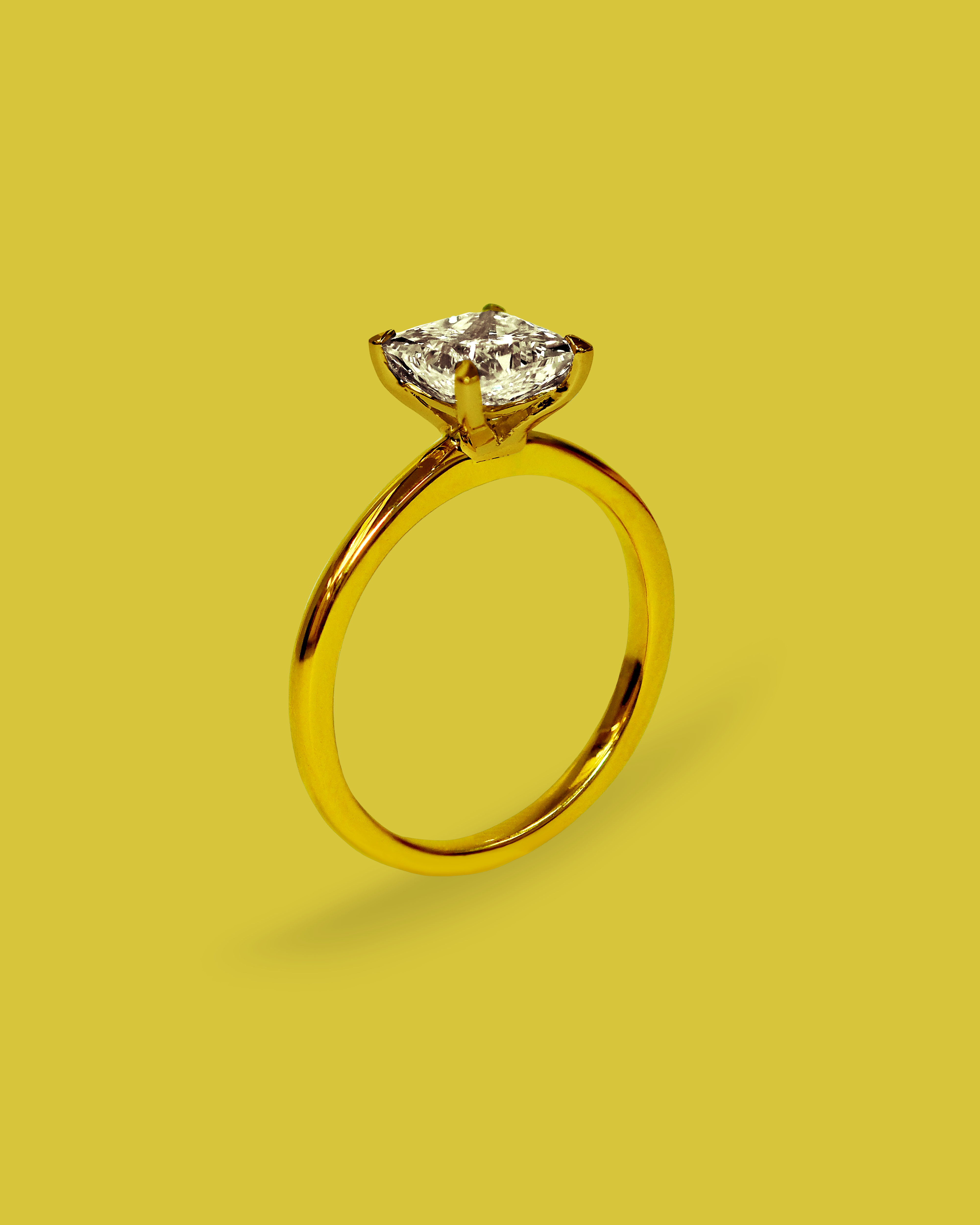 Engagement Ring with Princess Cut Diamond | Available in 18K Gold or Platinum | White, Yellow, or Rose Gold | Handcrafted with Precious Metals in Melbourne | Custom Bespoke Engagement Ring | Fine Jewelry Collection from Melbourne Jewellers
