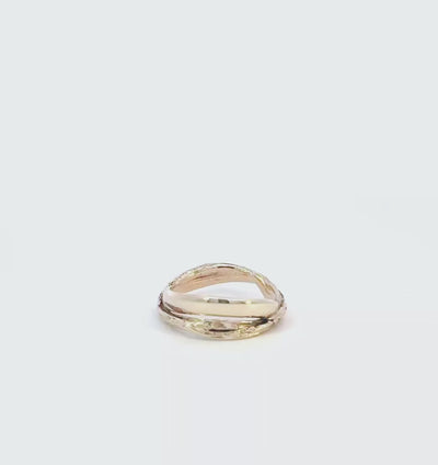 LIV RING, LIV PROJECT, ELLOW GOLD CURVY RING, YELLOW GOLD RING , FREEFORMED RING,DRESS RING